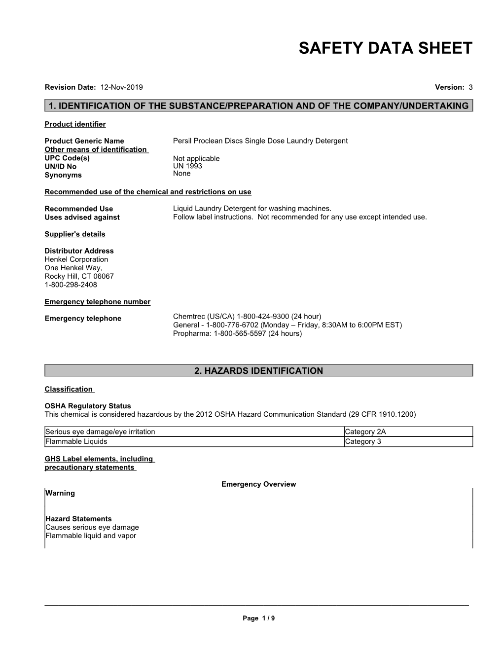 Safety Data Sheet