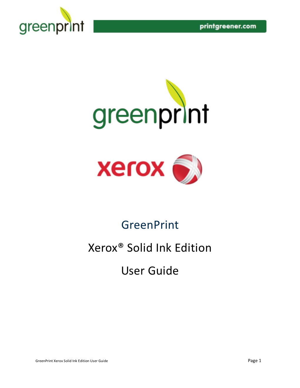 Greenprint Xerox® Solid Ink Edition User Guide
