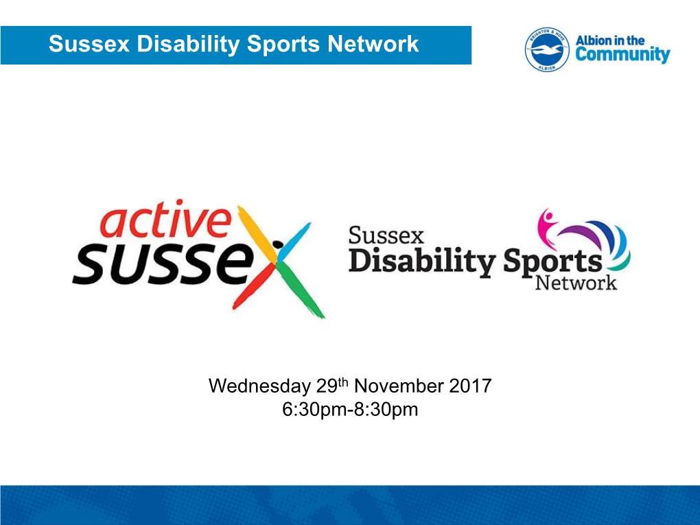 November 2017 Sussex Disability Sports Network