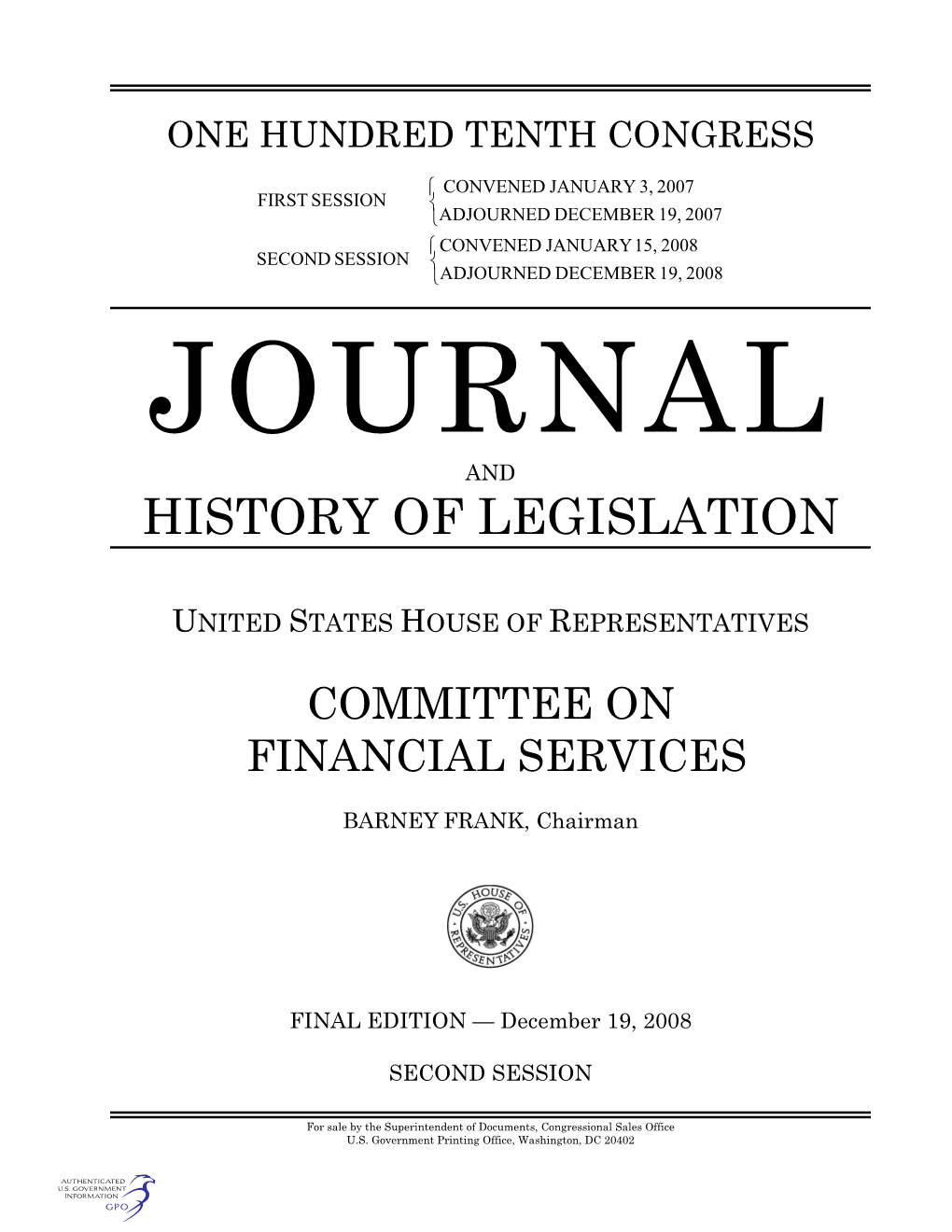 History of Legislation