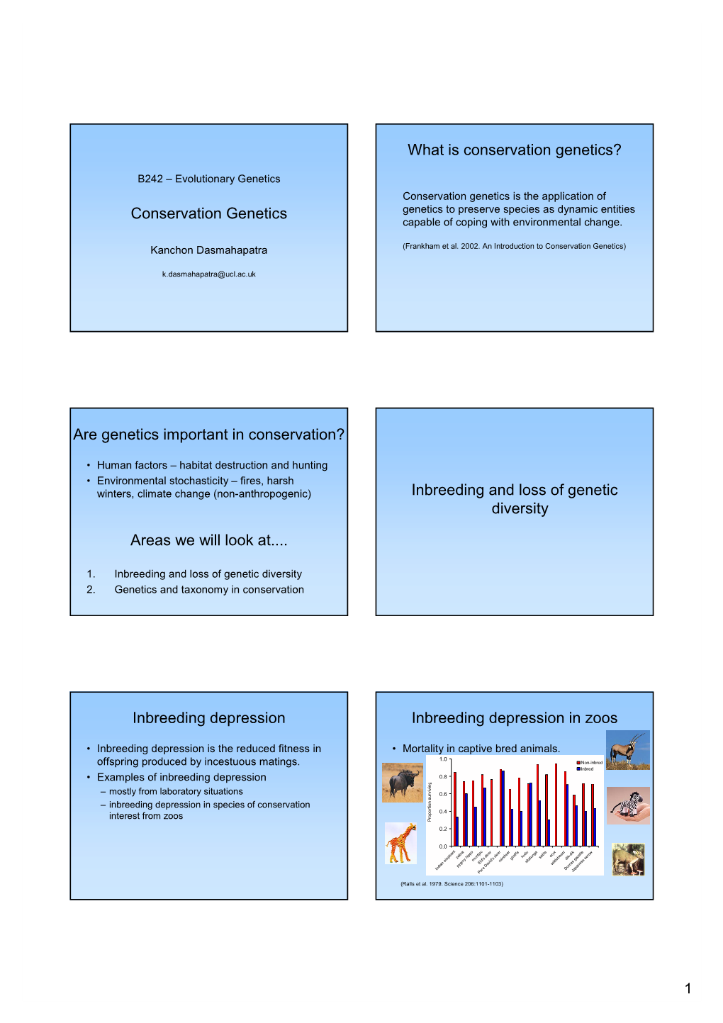 Conservation Genetics What Is Conservation Genetics? Are