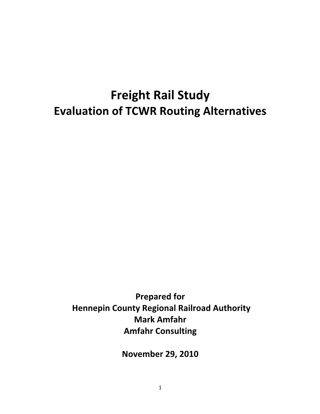 Freight Rail Study Report