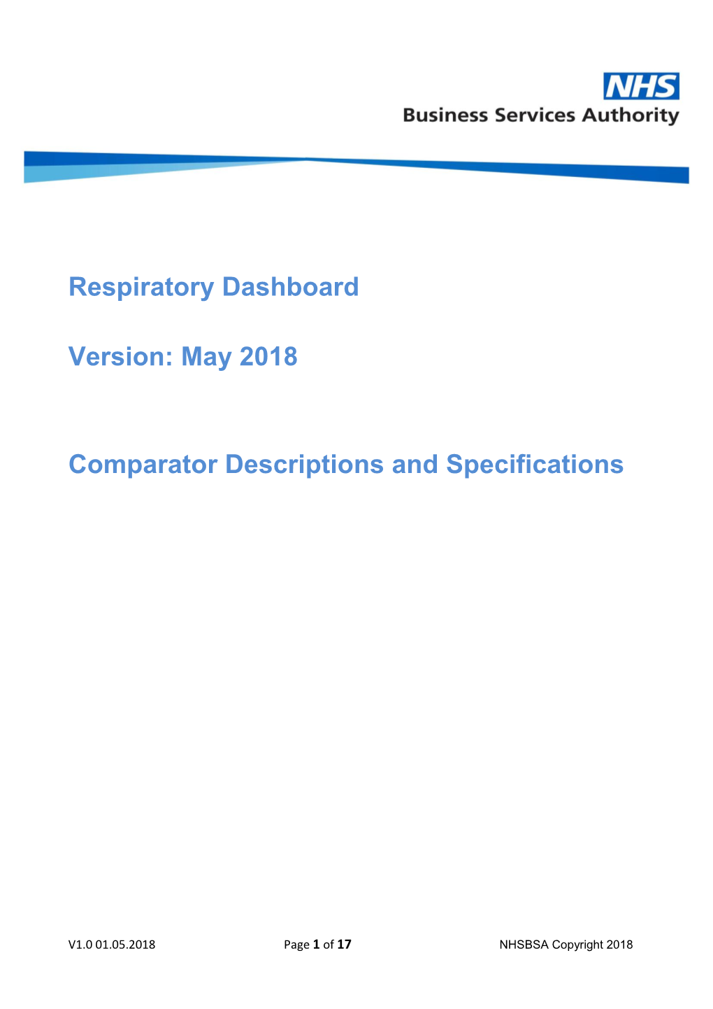 May 2018 Comparator Descriptions and Specifications