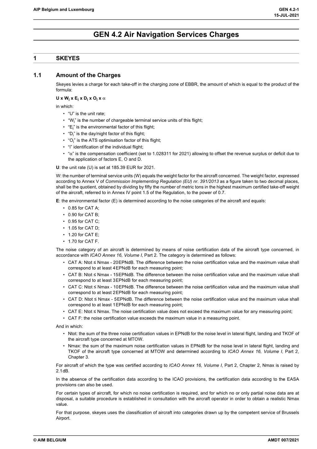 GEN 4.2 Air Navigation Services Charges