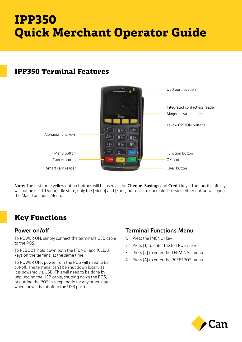 IPP350 Quick Merchant Operator Guide