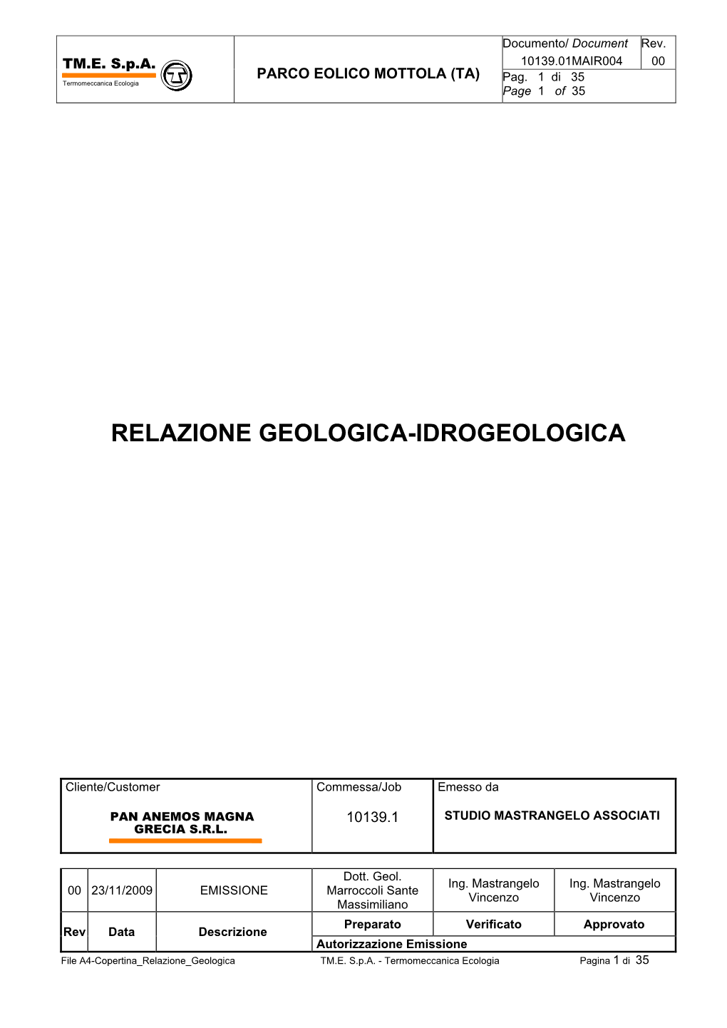 Relazione Geologica-Idrogeologica