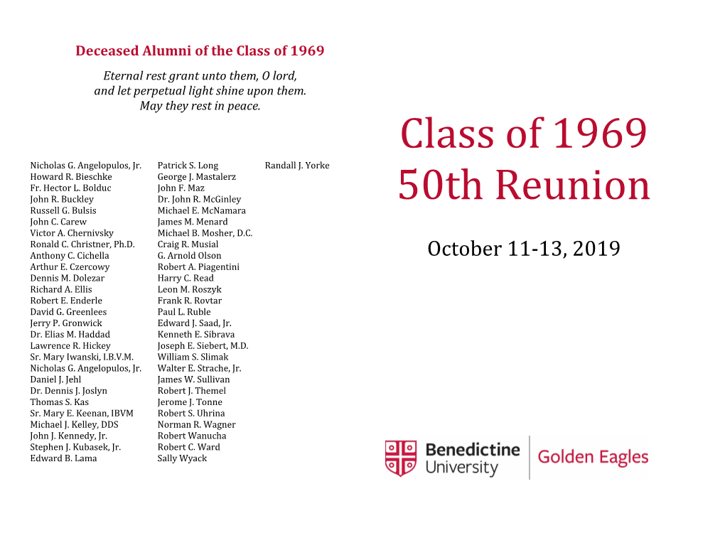 Class of 1969 50Th Reunion