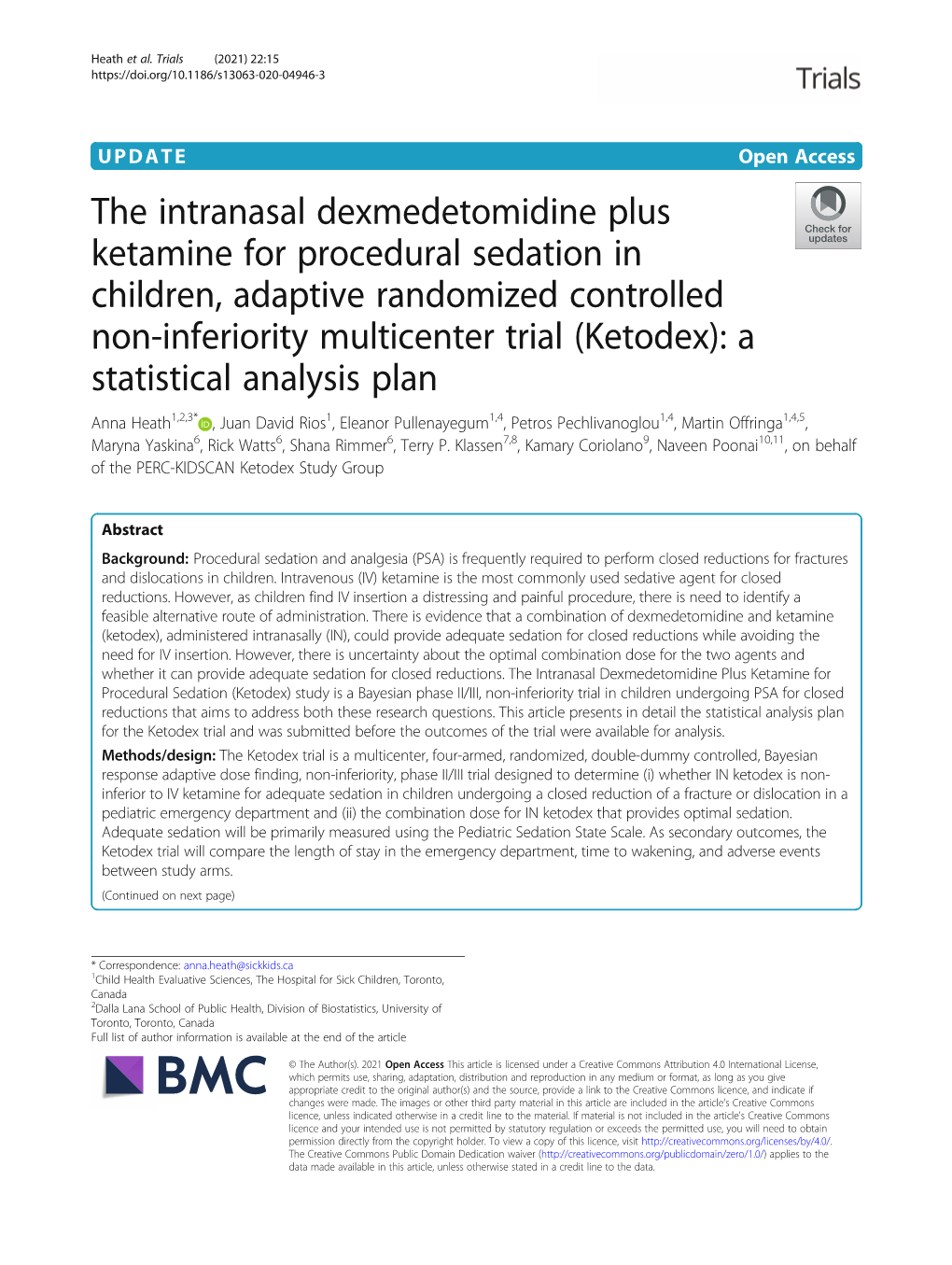 The Intranasal Dexmedetomidine Plus Ketamine for Procedural Sedation In