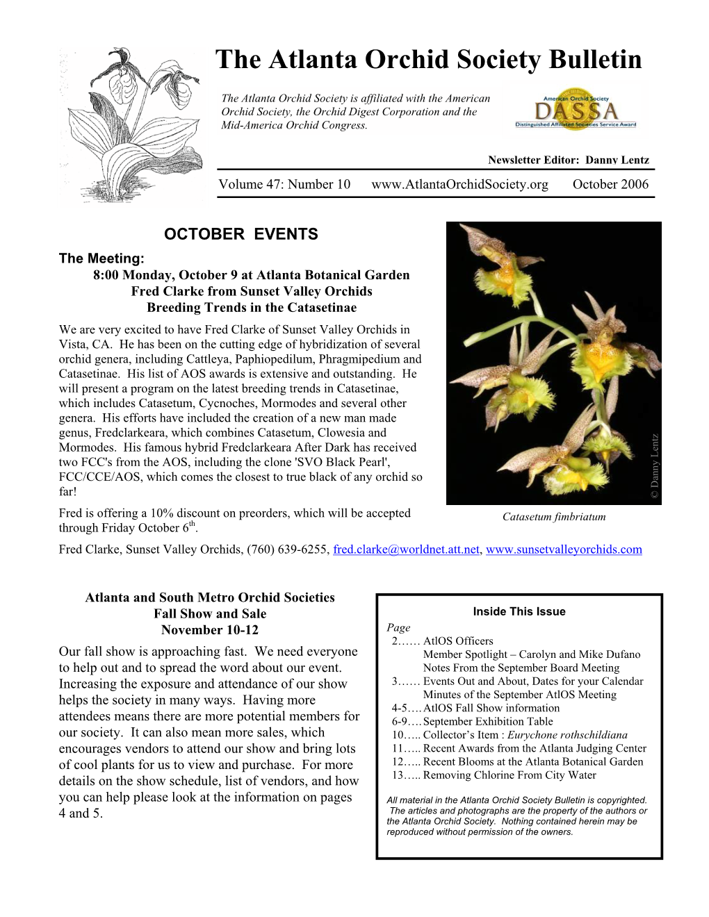 Atlanta Orchid Society Newsletter