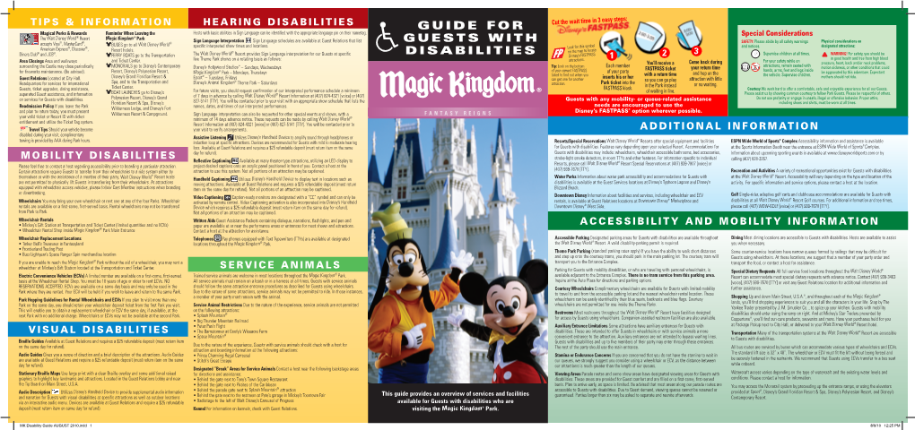 Guide for Guests with Disabilities