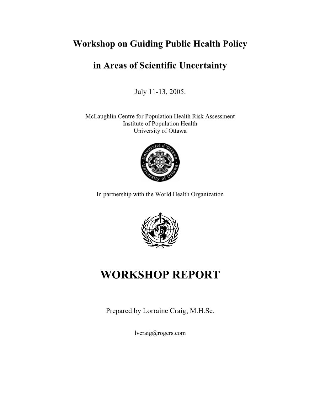 Workshop Report