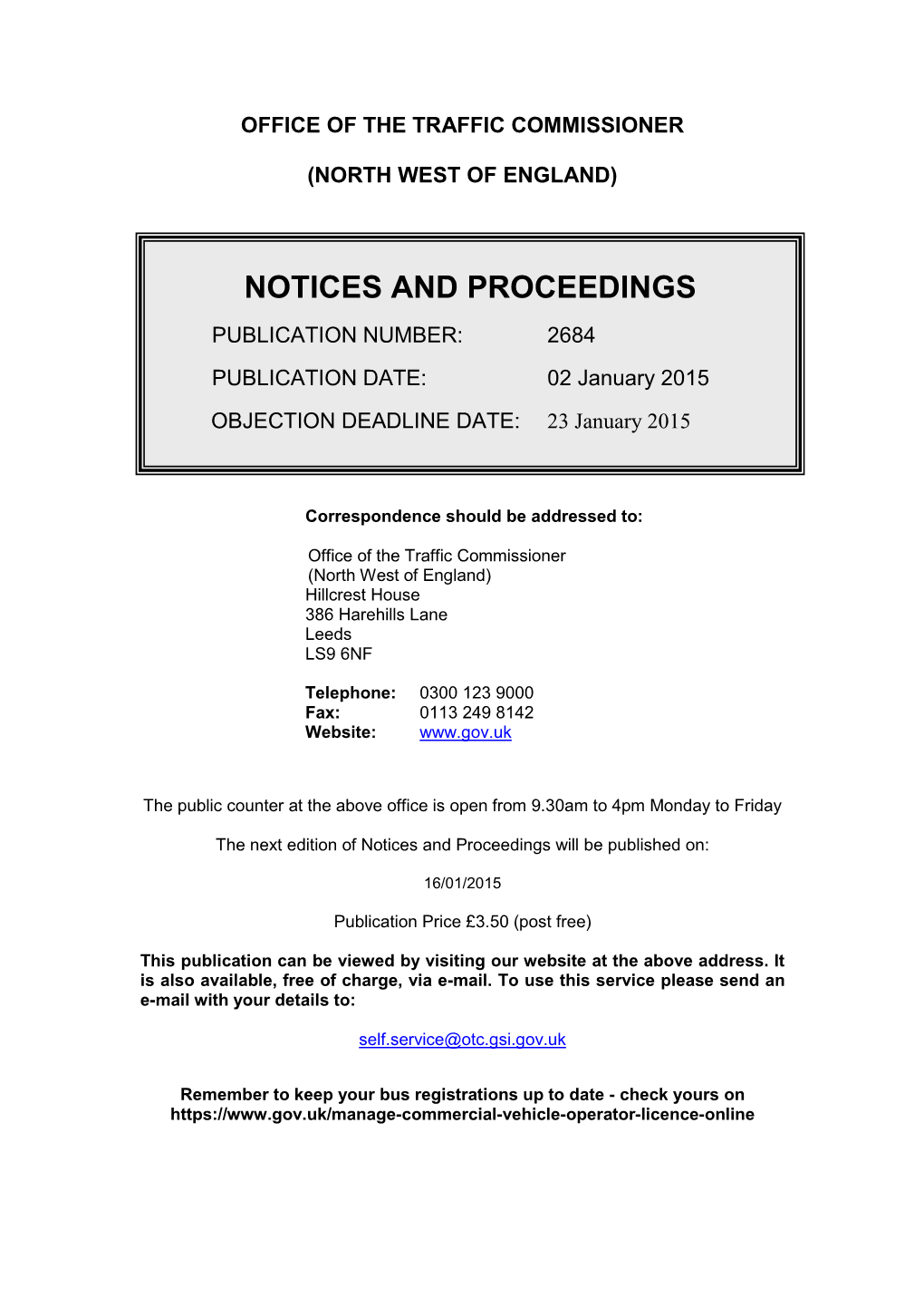 Notices and Proceedings