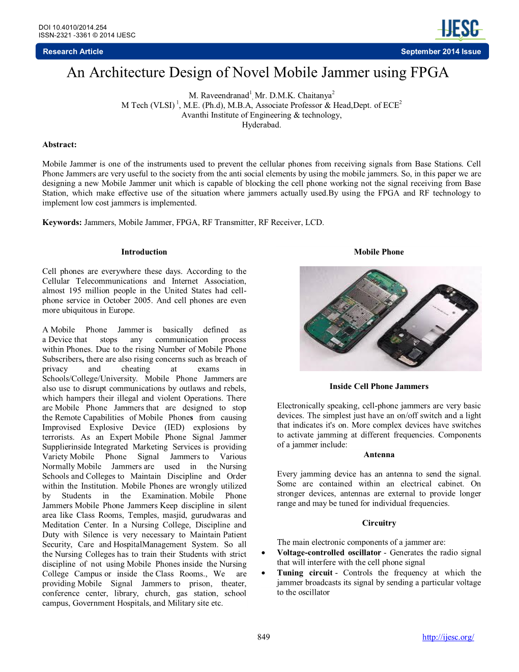 An Architecture Design of Novel Mobile Jammer Using FPGA