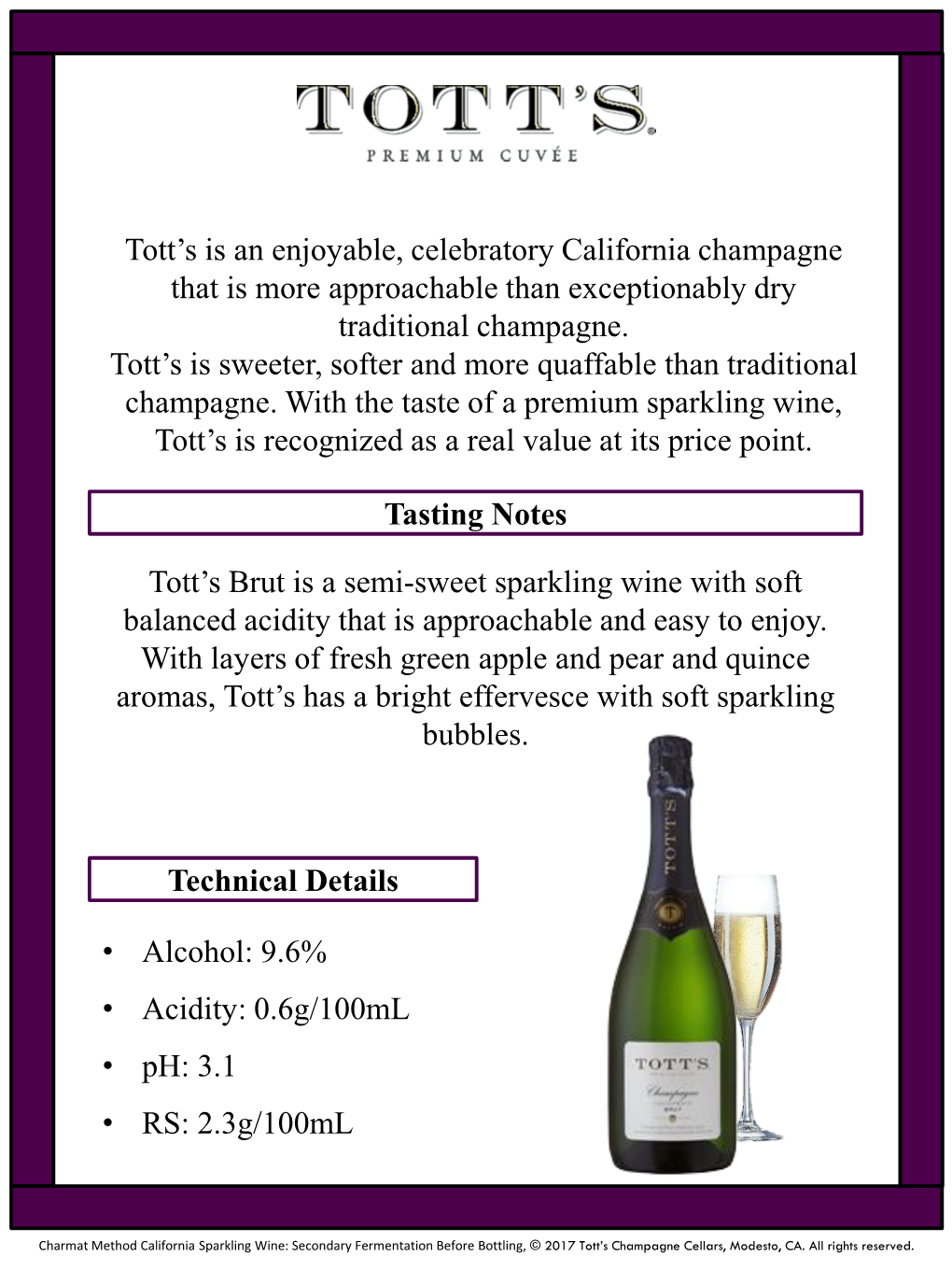 On Our Sparkling Wines and Champagnes