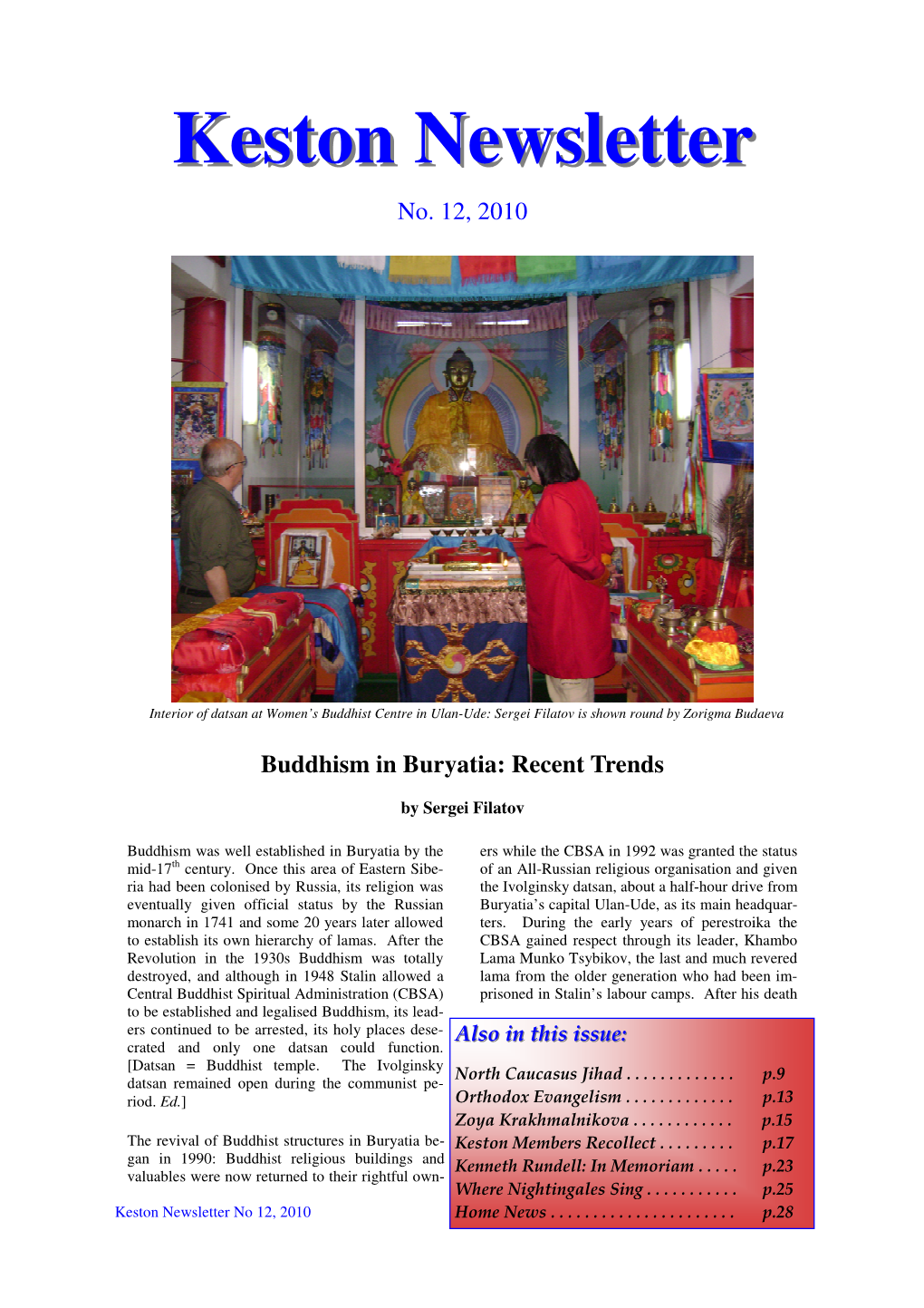 Newsletter No 12 2010