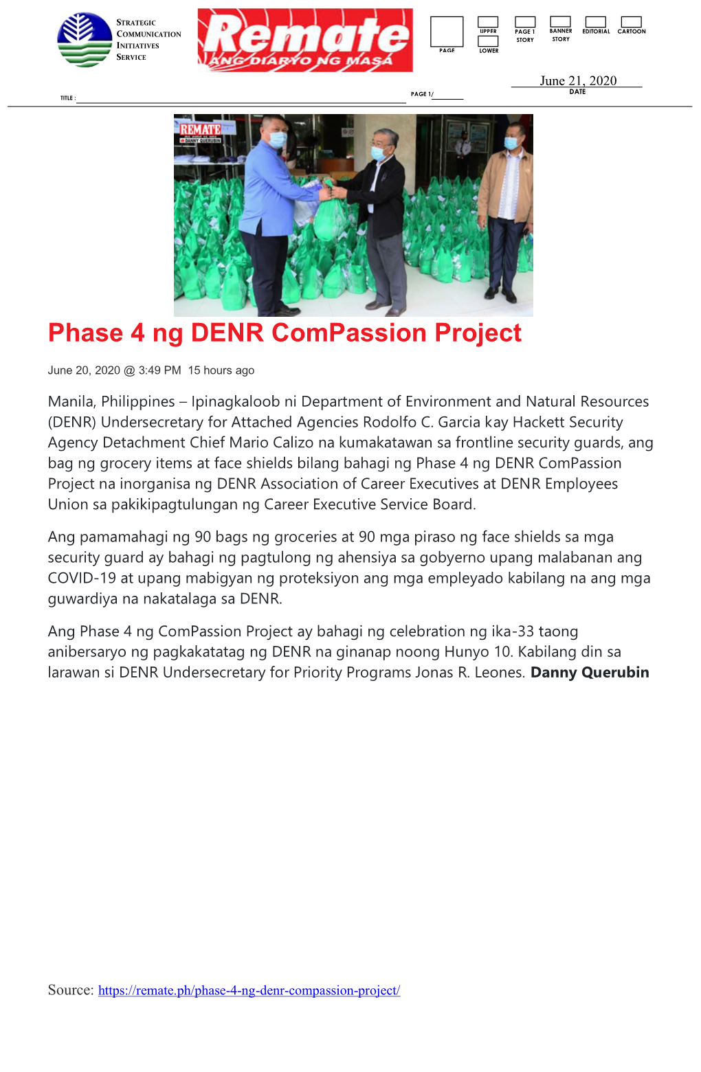 Phase 4 Ng DENR Compassion Project