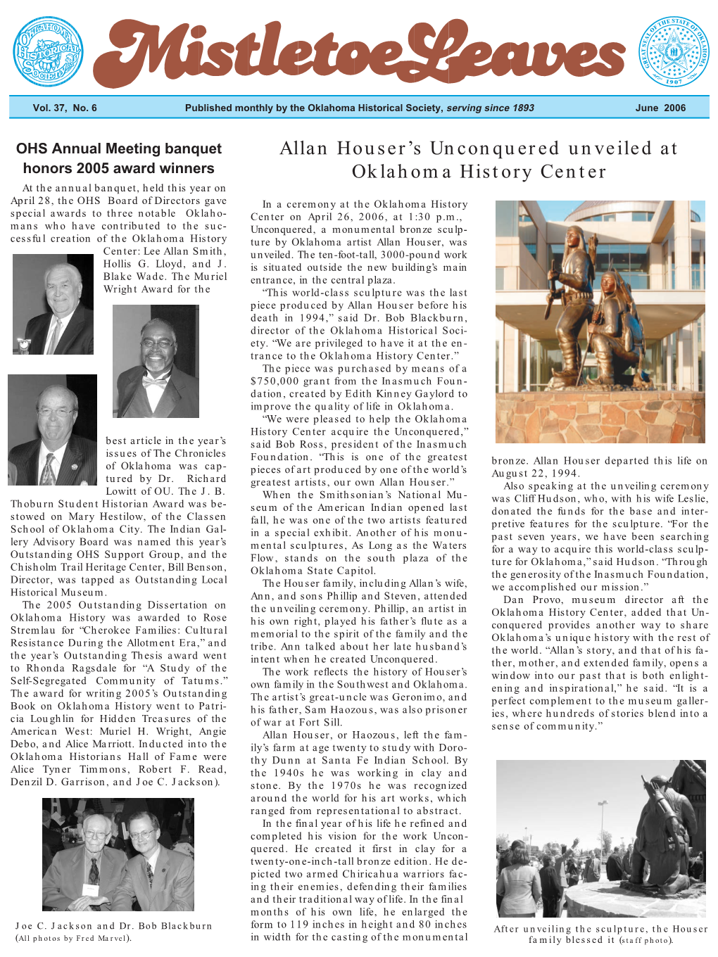 Allan Houser's Unconquered Unveiled at Oklahoma History Center