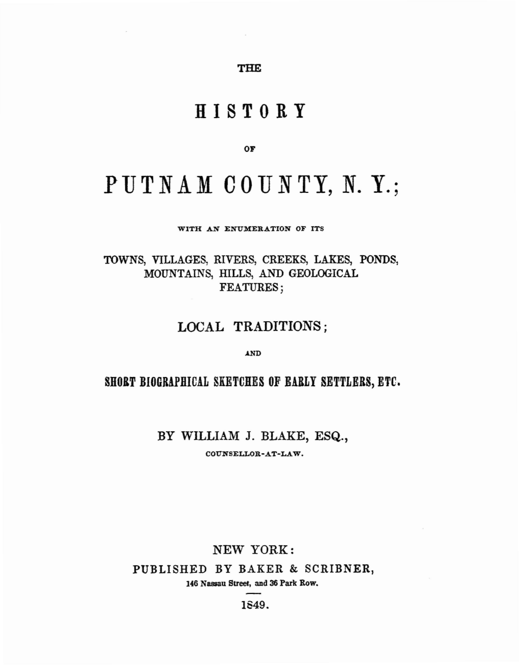 Putnam Couxty, N. Y.;