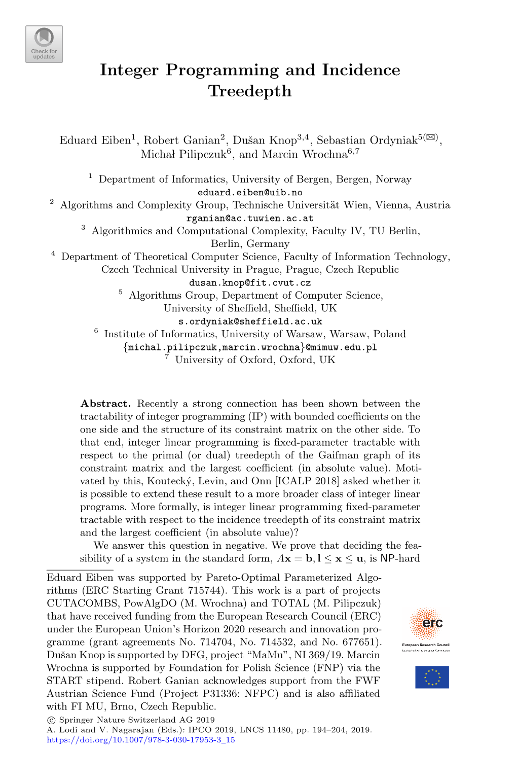 Integer Programming and Incidence Treedepth