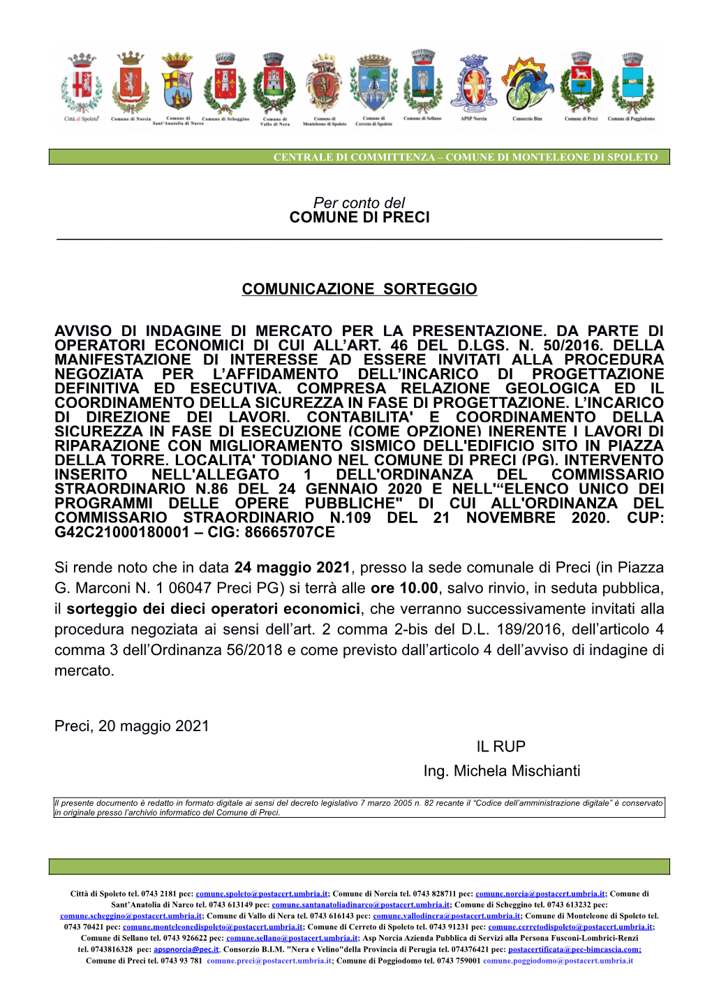 Comunicazione Sorteggio Av