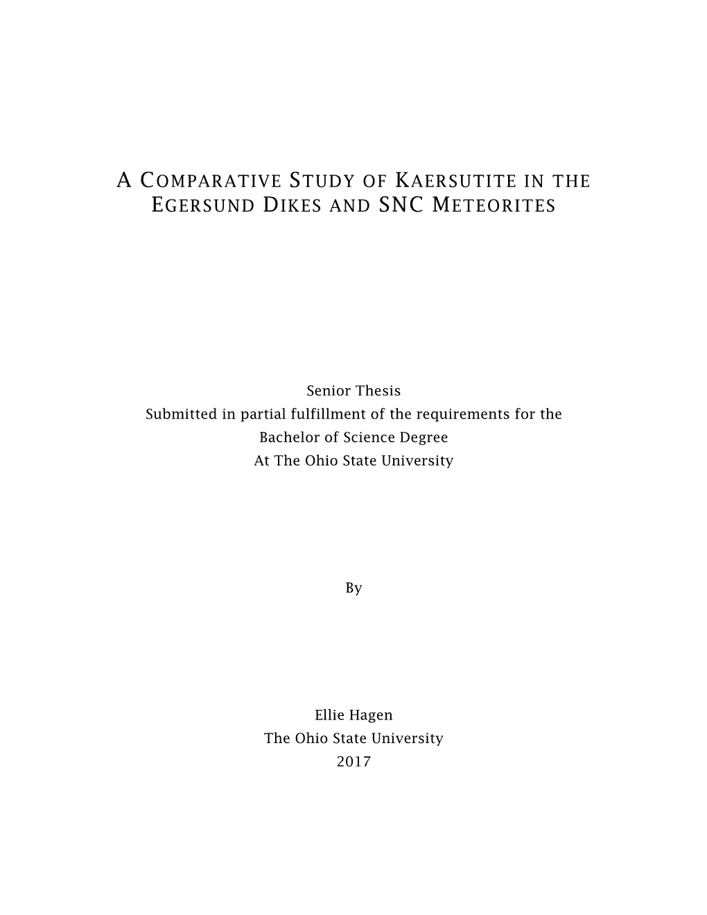 A Comparative Study of Kaersutite in the Egersund Dikes and Snc Meteorites