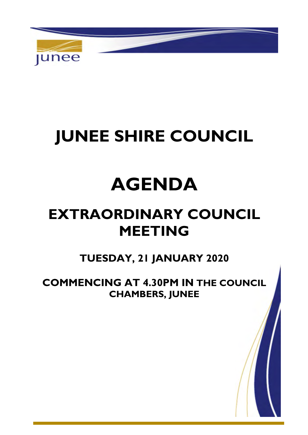 Agenda Extraordinary Council Meeting