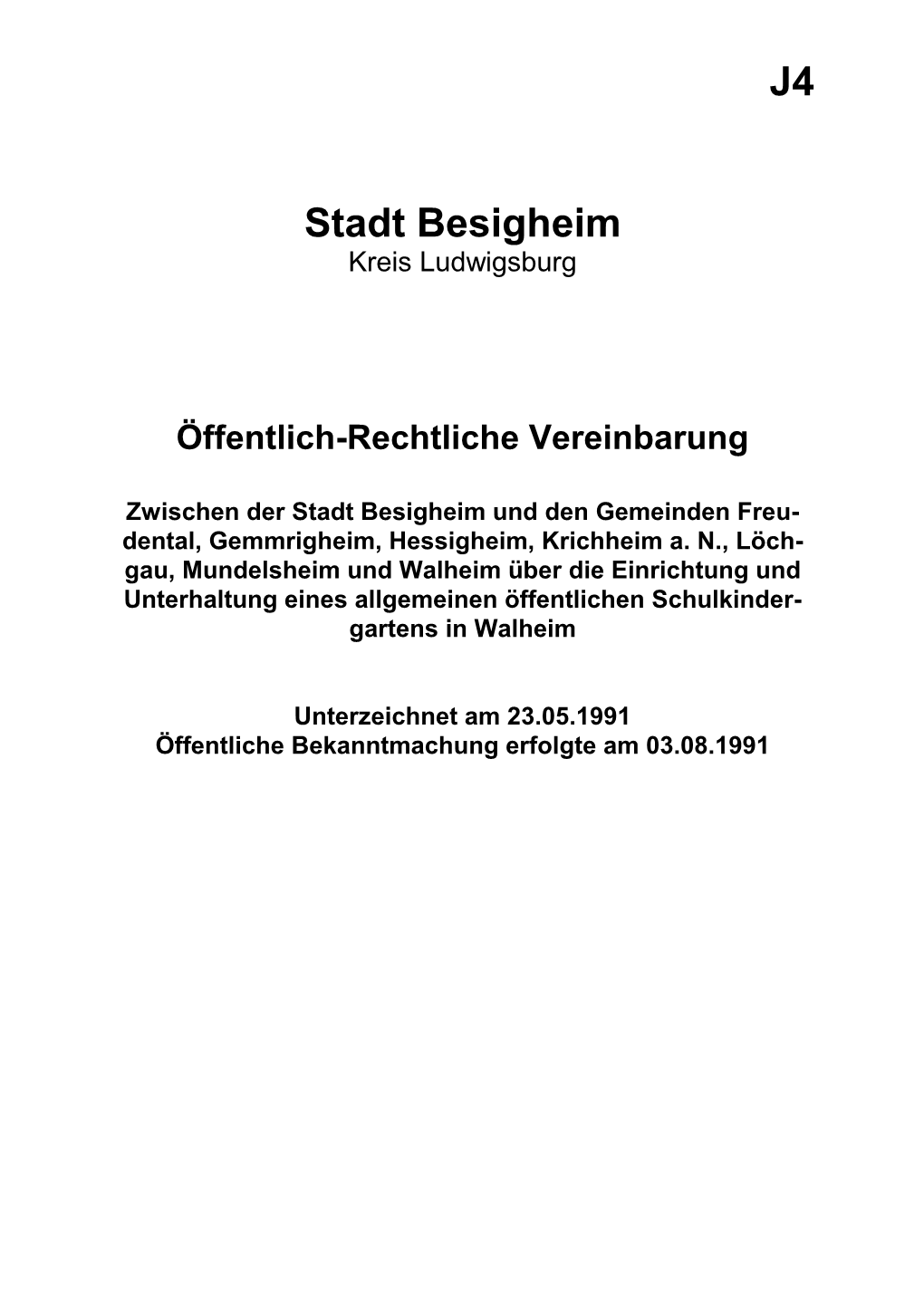 Öffentlich-Rechtliche Vereinbarung