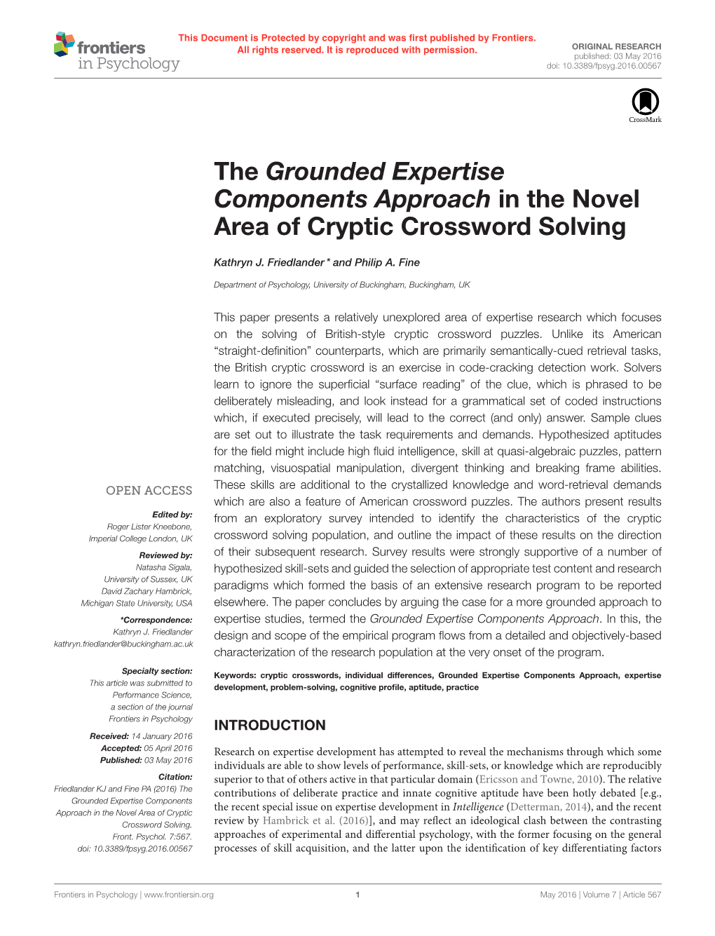 The Grounded Expertise Components Approach in the Novel Area of Cryptic Crossword Solving