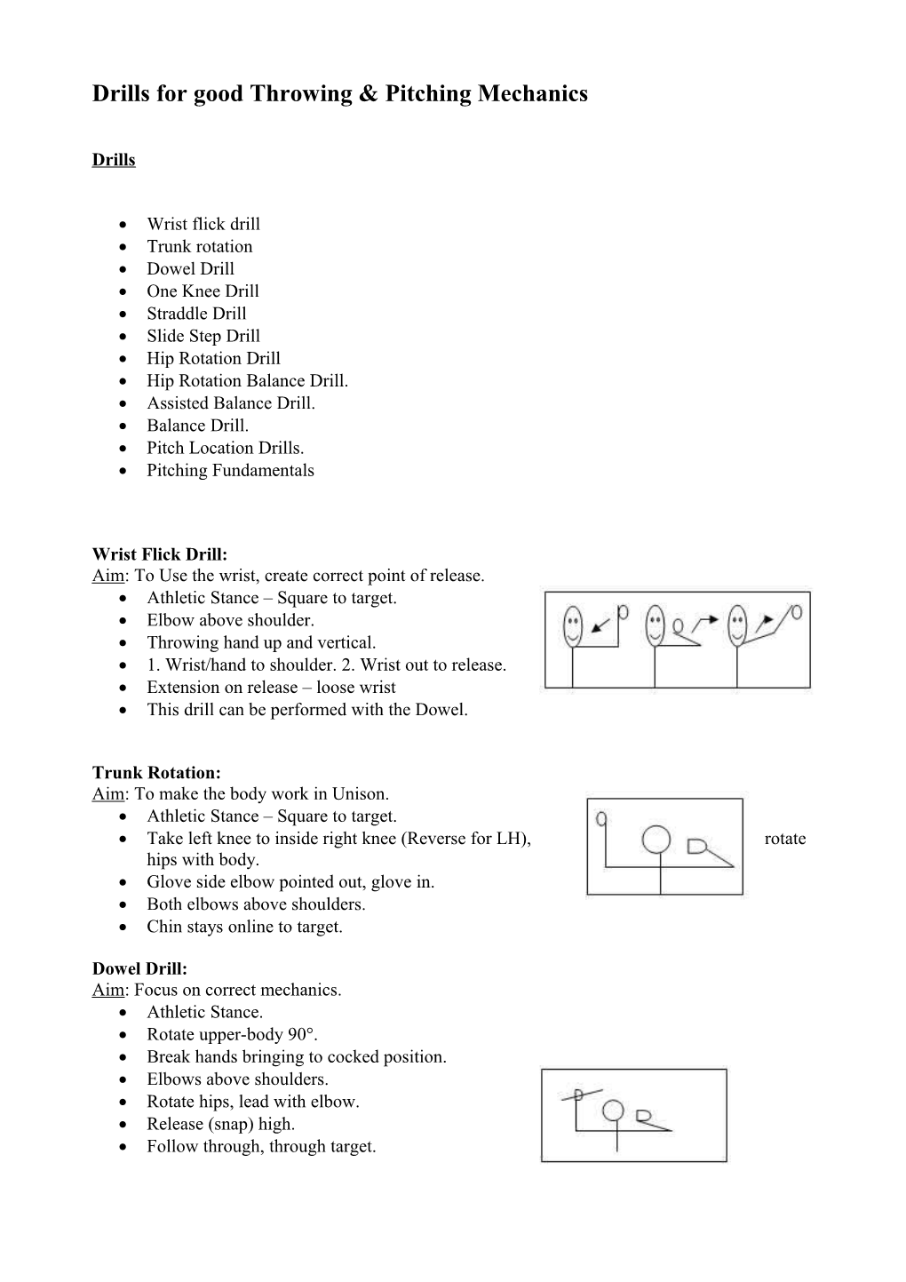 Drills For Good Throwing & Pitching Mechanics