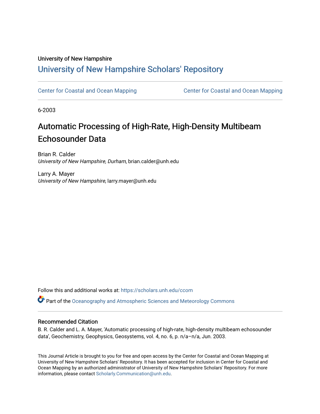 Automatic Processing of High-Rate, High-Density Multibeam Echosounder Data