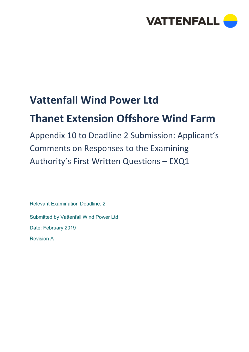 Vattenfall Wind Power Ltd Thanet