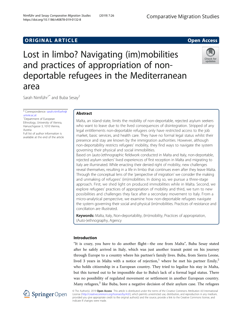 Mobilities and Practices of Appropriation of Non-Deportable