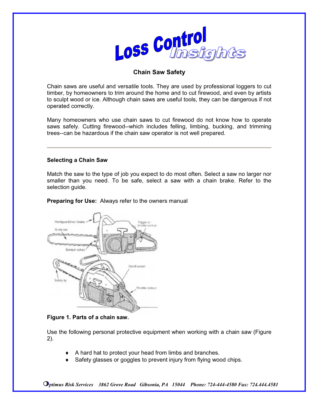 Chain Saw Safety