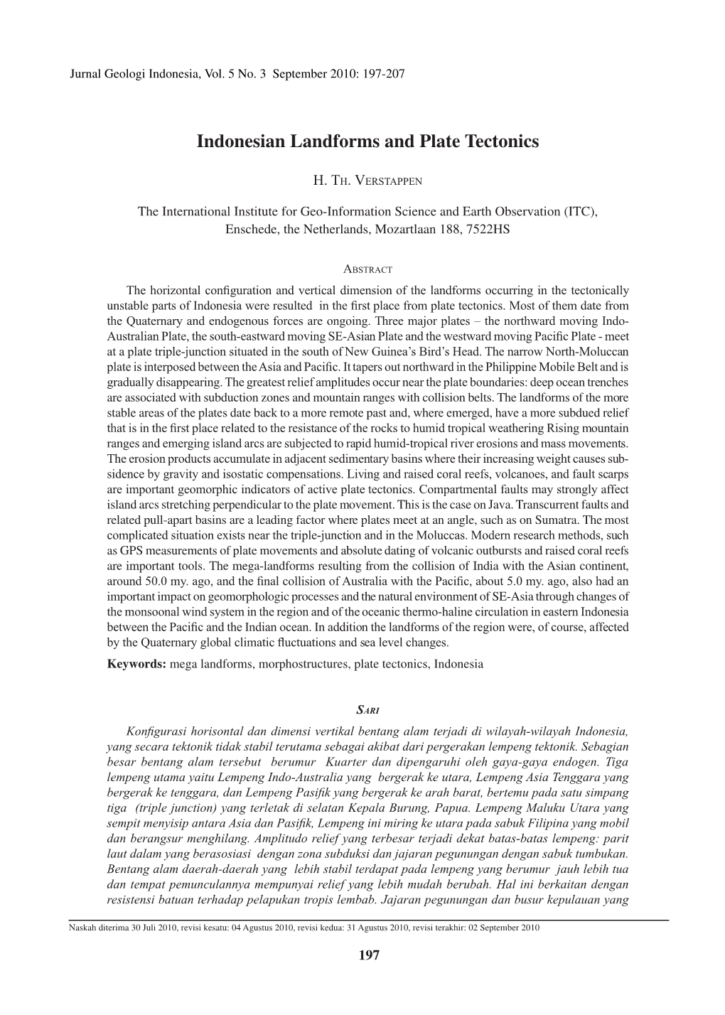 Indonesian Landforms and Plate Tectonics