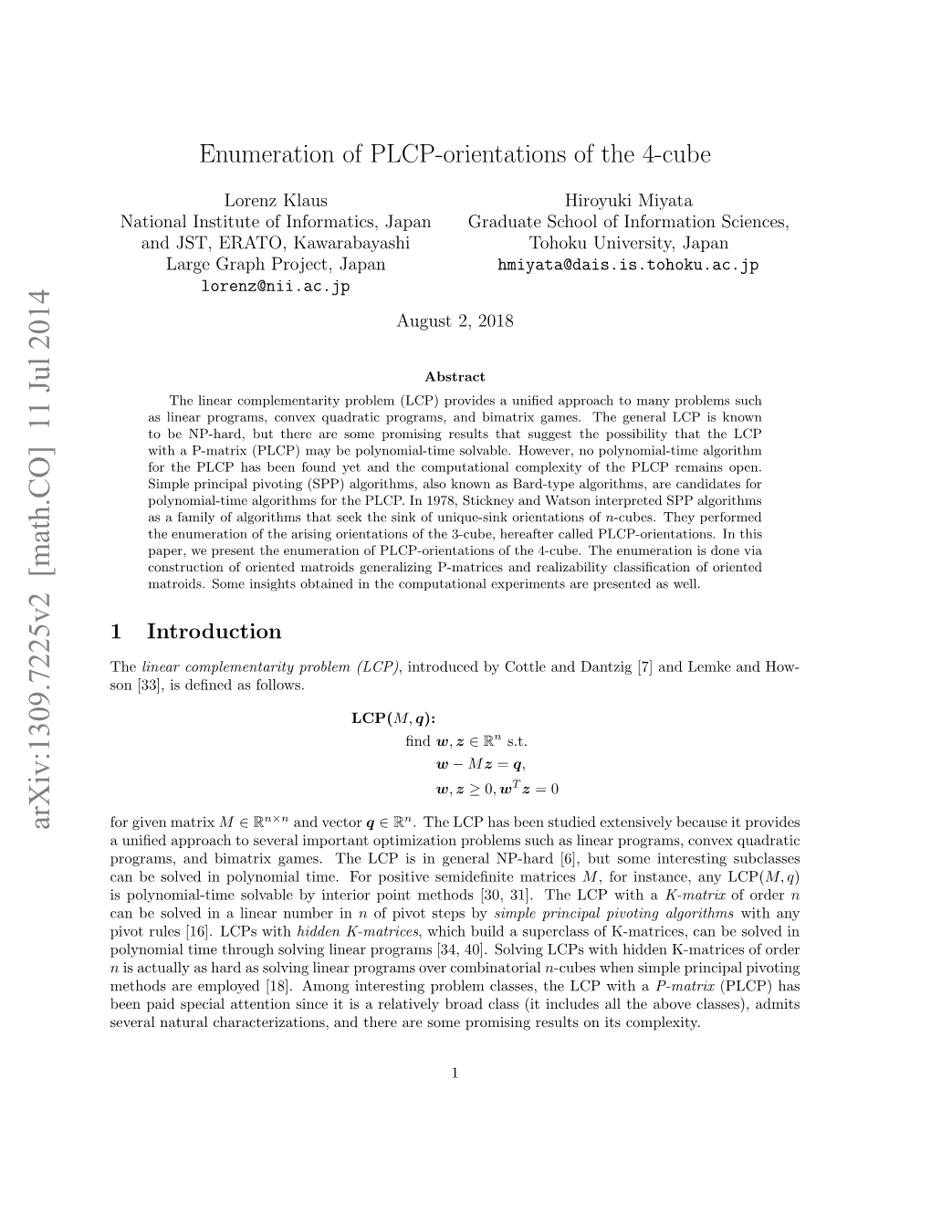 Enumeration of PLCP-Orientations of the 4-Cube Through Solving the Realizability Problem of Oriented Matroids