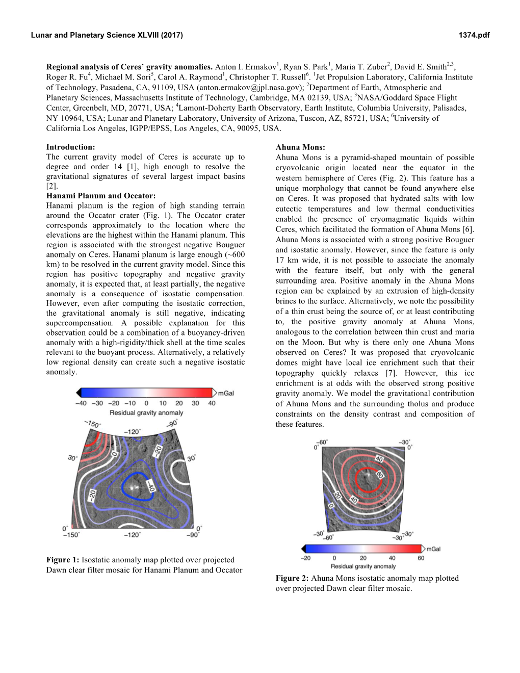 Regional Analysis of Ceres' Gravity Anomalies