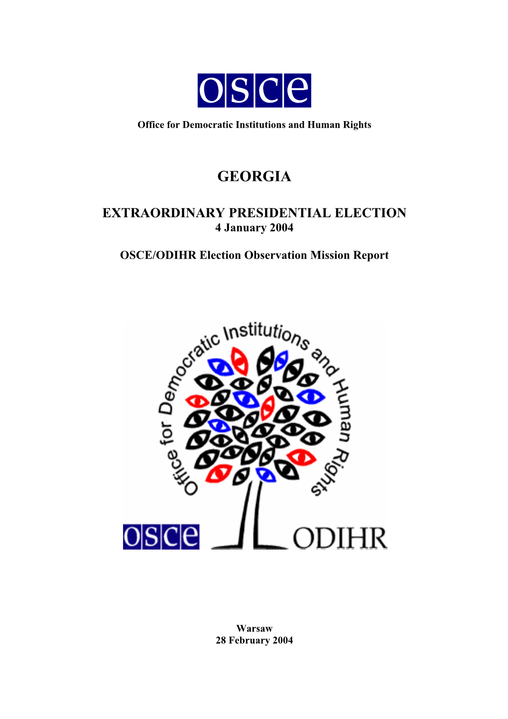 EXTRAORDINARY PRESIDENTIAL ELECTION 4 January 2004