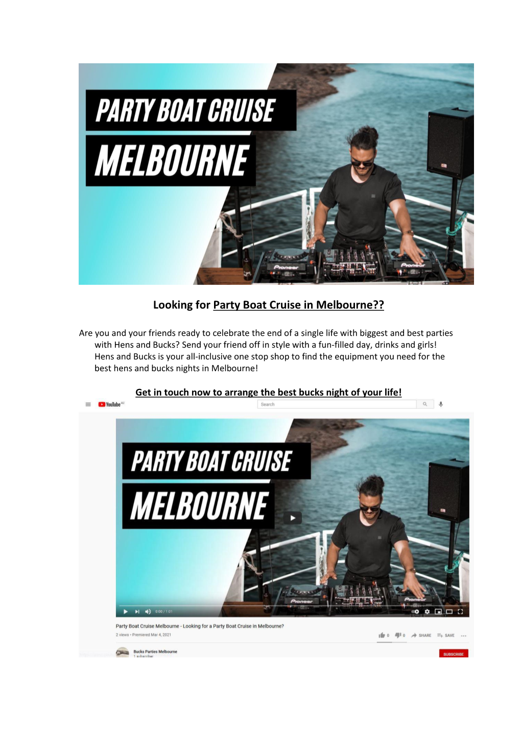 Looking for Party Boat Cruise in Melbourne??