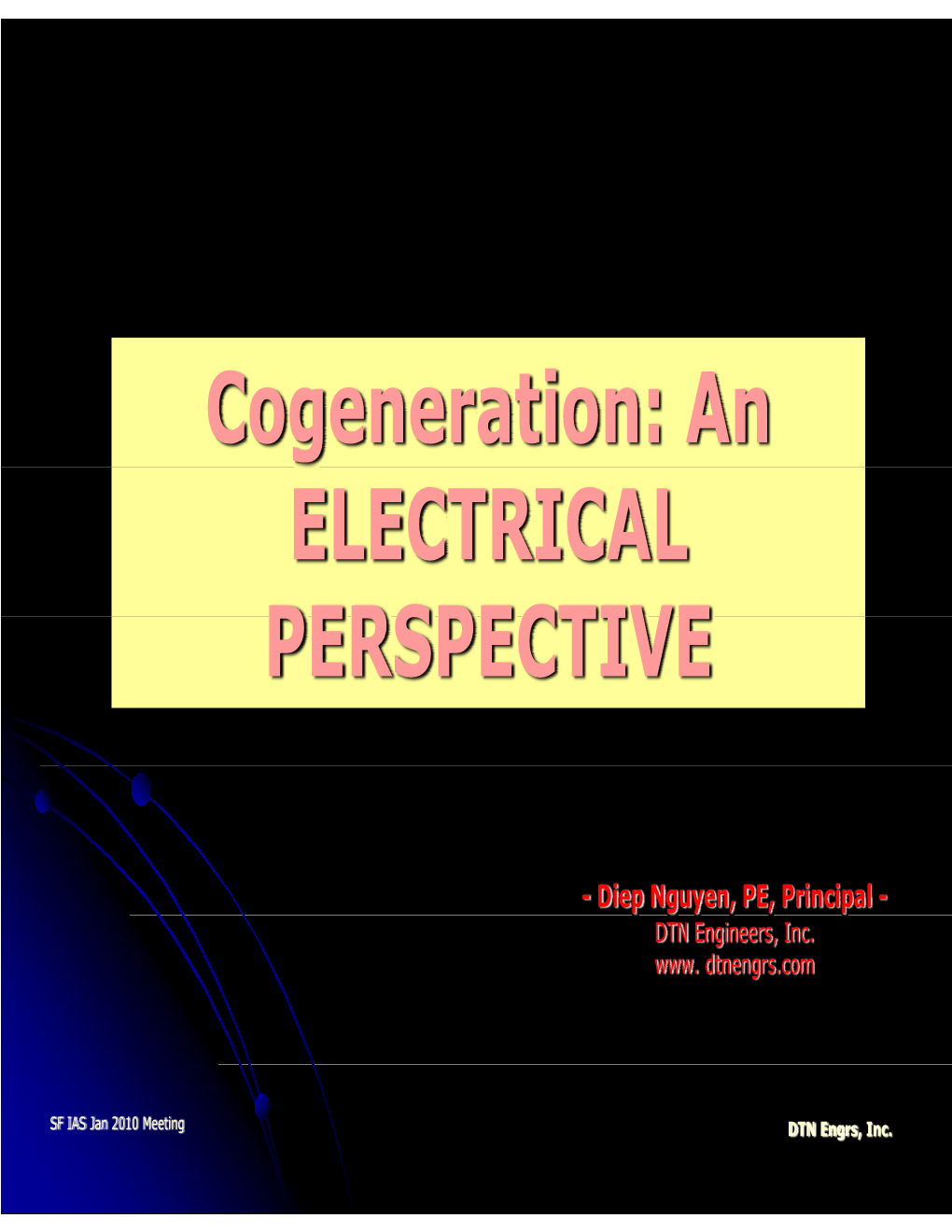 Cogeneration: an ELECTRICAL PERSPECTIVE