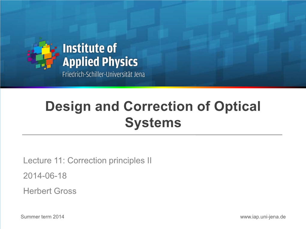 DCS14 Design and Correction Lecture 11 Correction