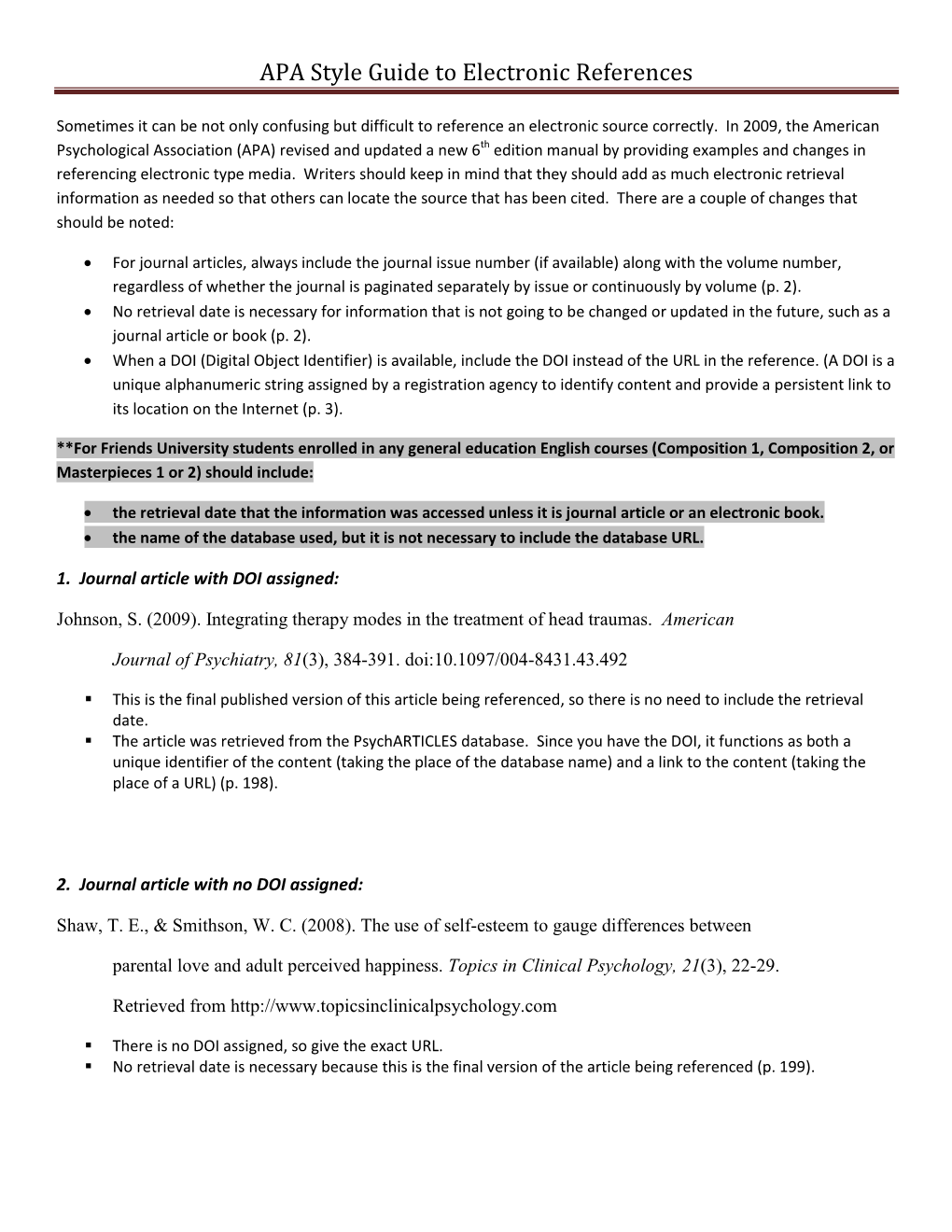 APA Style Guide to Electronic References