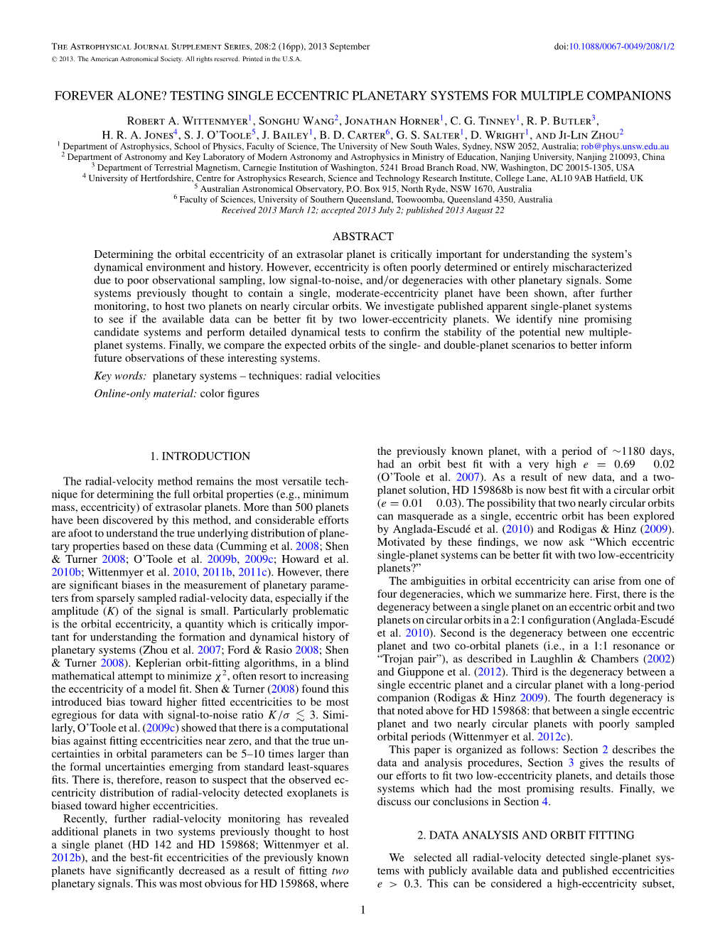 The Astrophysical Journal Supplement Series, 208:2 (16Pp), 2013 September Doi:10.1088/0067-0049/208/1/2 �C 2013