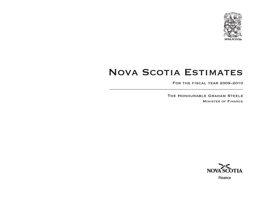 Budget 2009 Estimates