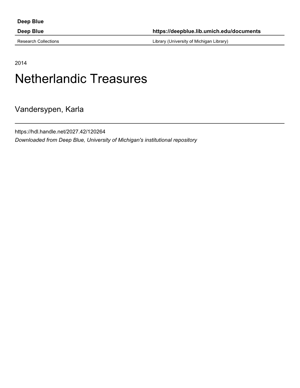 Netherlandic Treasures
