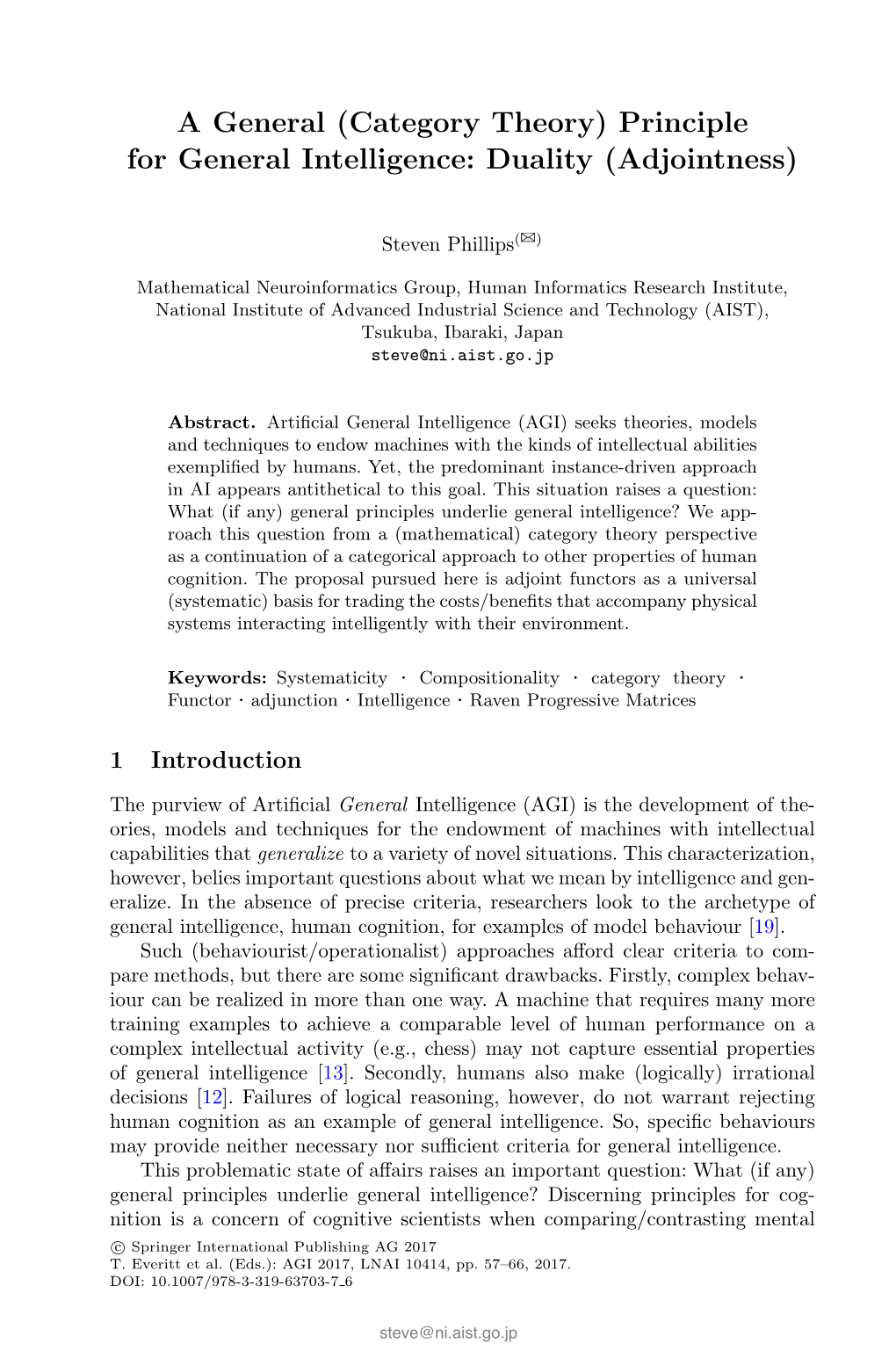 Category Theory) Principle for General Intelligence: Duality (Adjointness