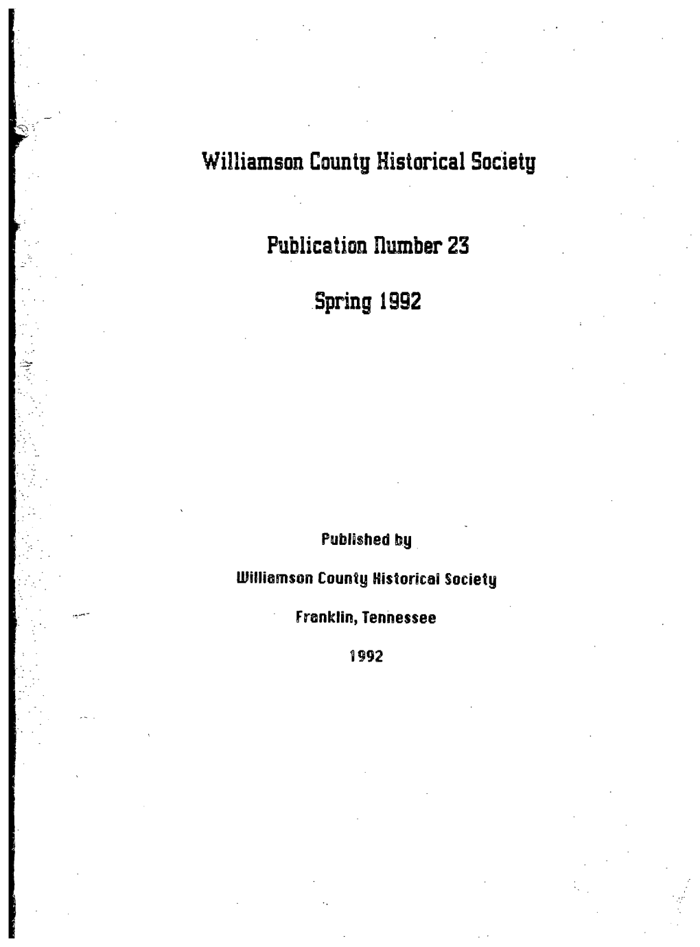 Williamson Countg Historical Societg