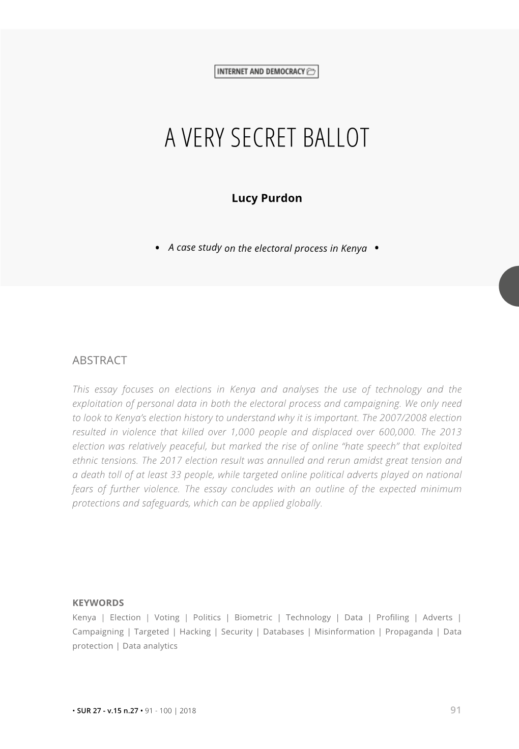 A Very Secret Ballot