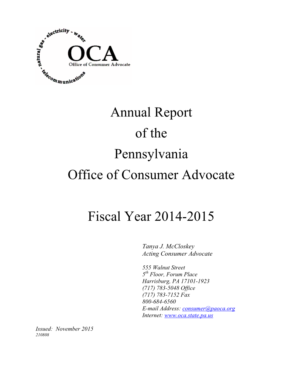 OCA Annual Report 2014-2015