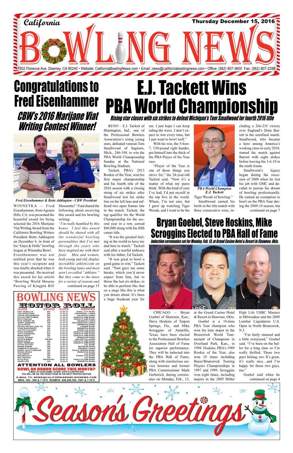 E.J. Tackett Wins PBA World Championship