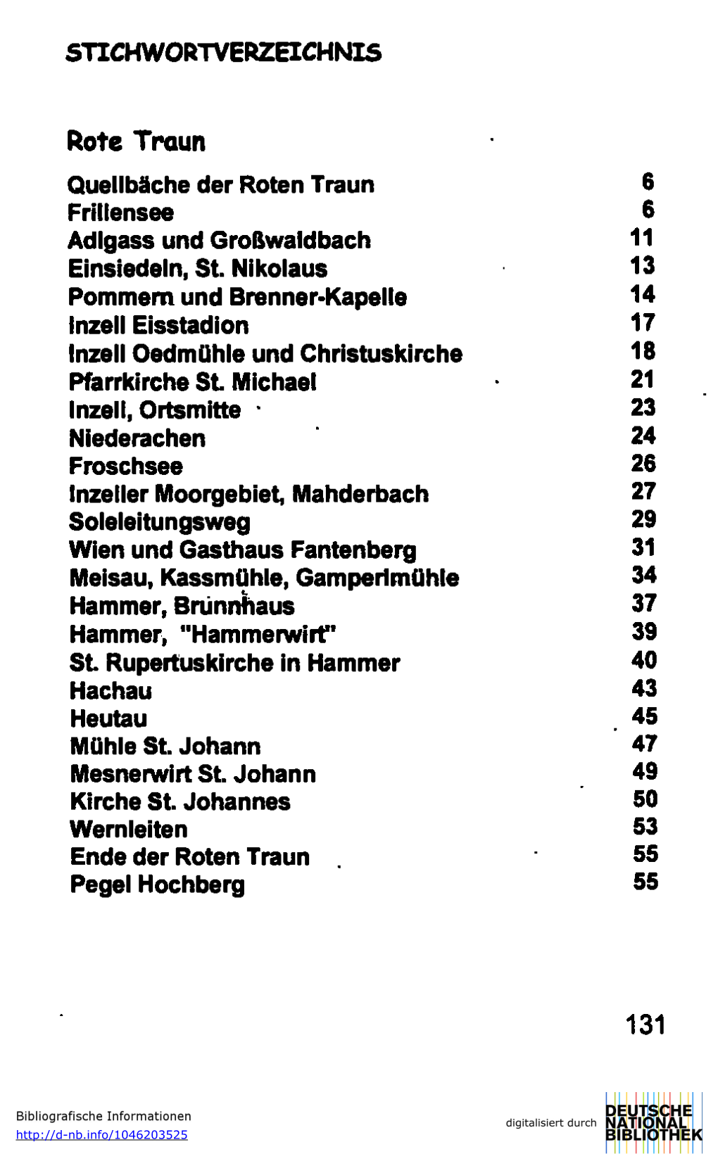 STICHWORTVERZEICHNIS Rote Traun